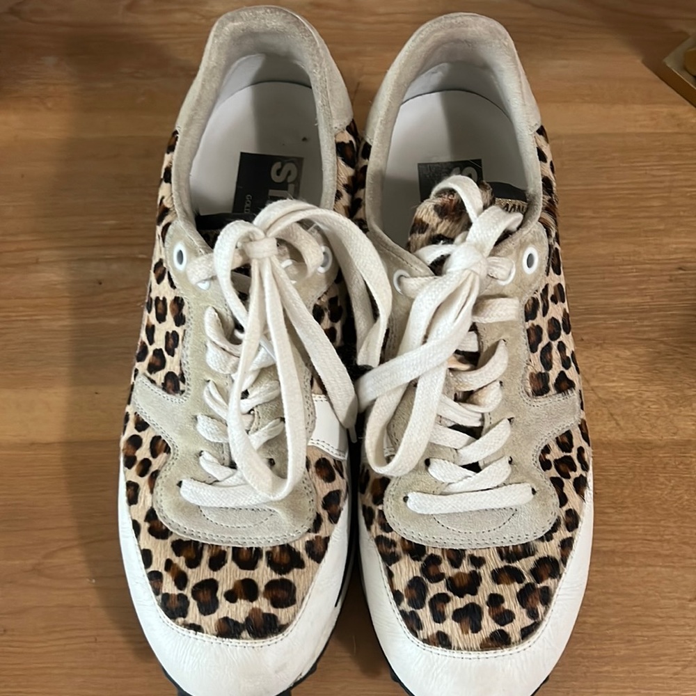 Golden Goose Leopard sneakers.  Authentic.